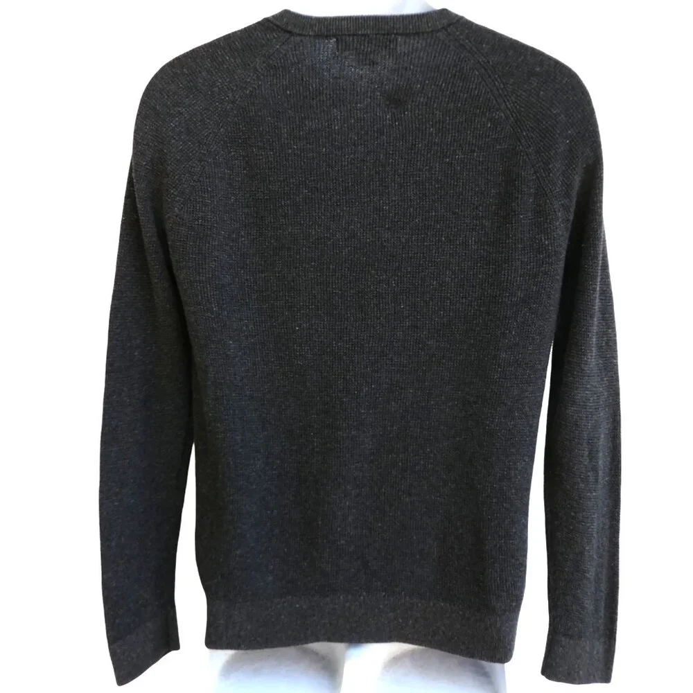 Silk Linen Henley Banana Republic Long Sleeve Thermal Charcoal Grey Streetwear L